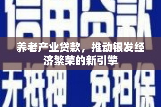 浦口养老产业贷款，推动银发经济繁荣的新引擎